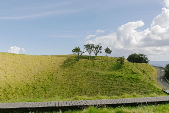 Mt Eden Maungawhau on a sunny day.