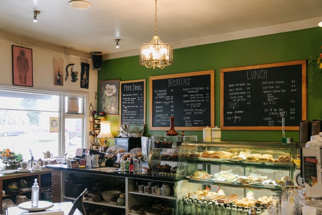 The busy cafe counter inside Primo E Secundo.