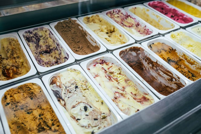 Close up of ice cream.