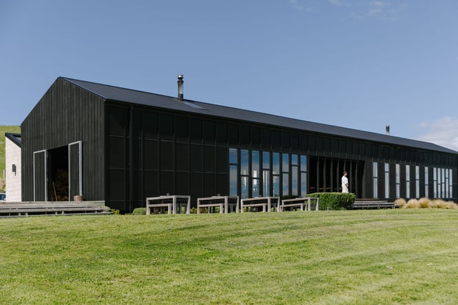 The black exterior of Black Estate.