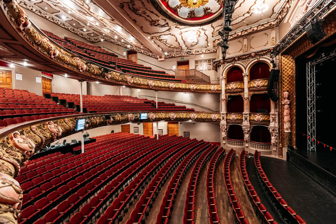 The seating area inside St James Theatre.