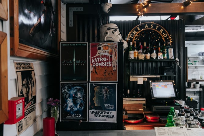 The bar at The Astro Lounge.