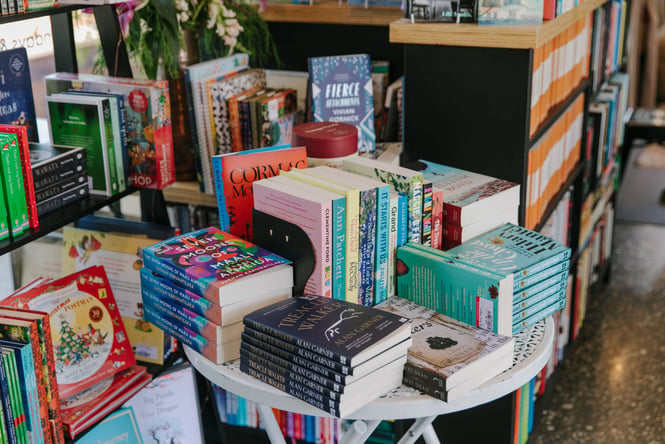 A selection of newly released books at The Next Chapter bookshop in Wanaka