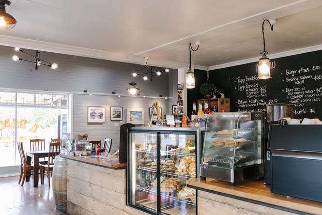 The cafe counter at Topp Country Cafe.