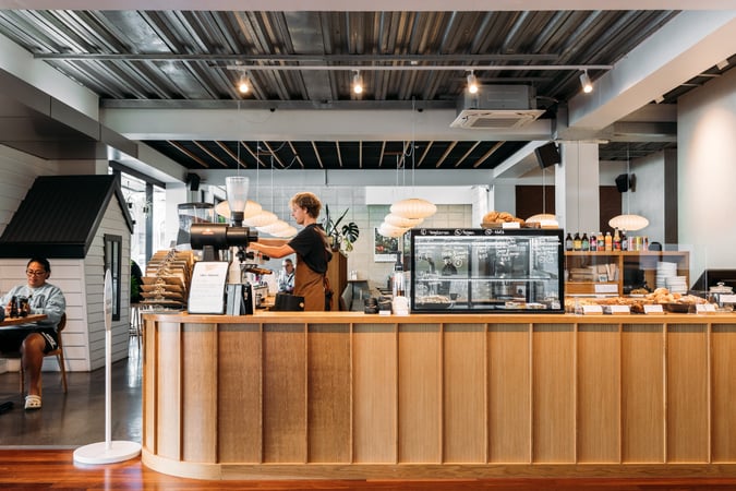 A cafe counter at Twenty Eight in Lower Hutt.