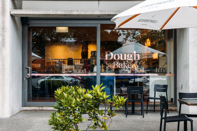 The exterior of Dough Bakery in Upper Hutt.