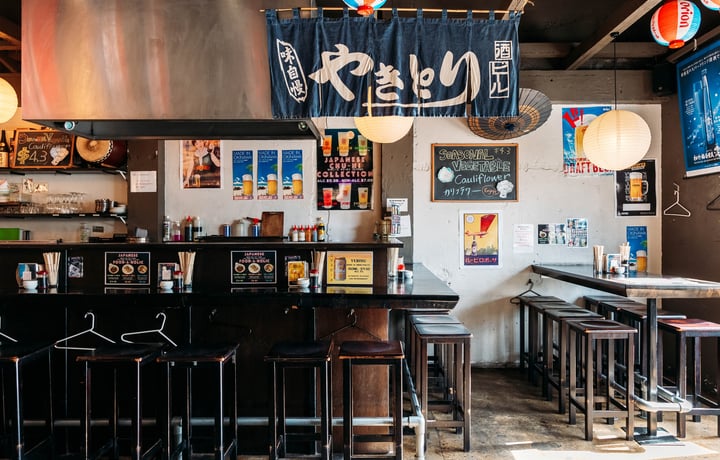 The inside of a Japanese restaurant.