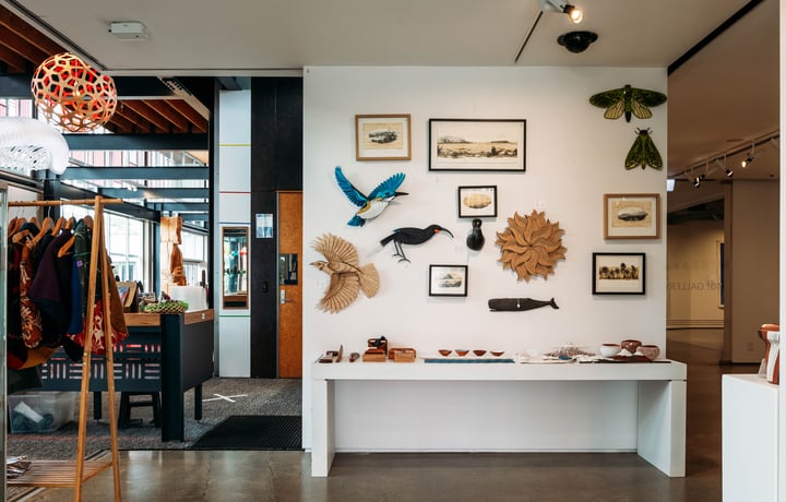 Homewares on display inside Toi Store Porirua.