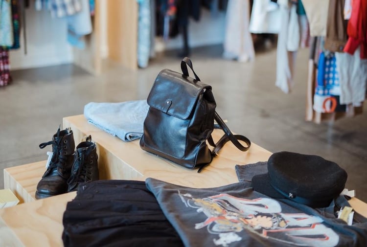vintage handbag and clothing