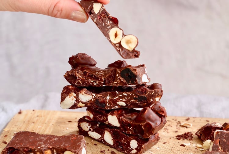 A stack of Bennetto chocolate.