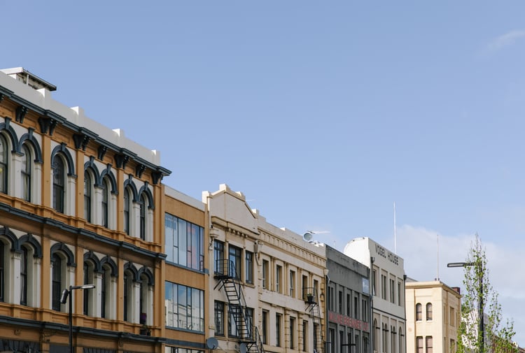 Buildings in the Warehouse Precinct in Dunedin.