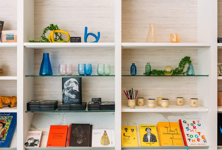 Assorted products on display at The Dowse gift shop.