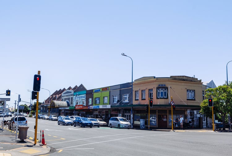 A street in Grey Lynn on a sunny day.