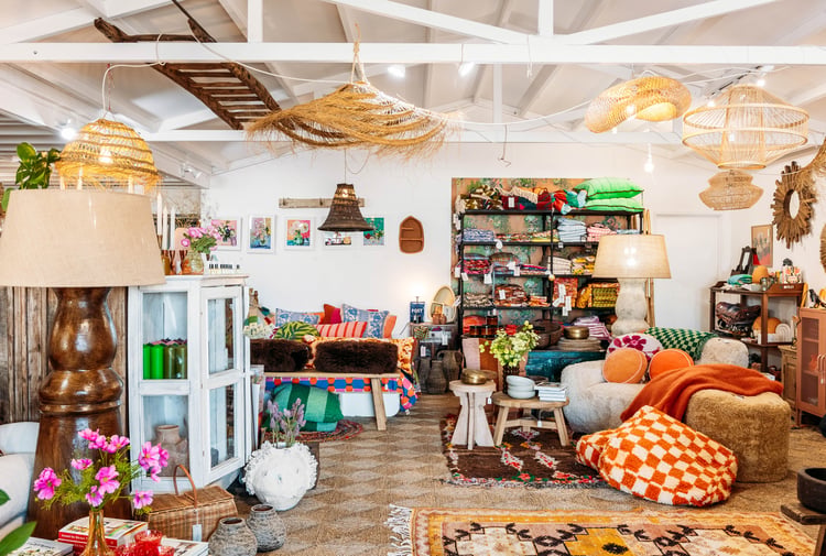 The interior of a brightly decorated store.