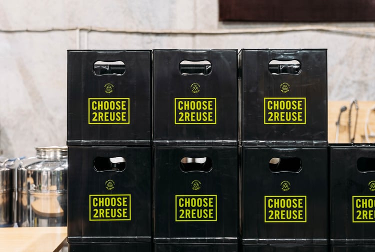 Choose To Reuse Crates at The Bond Store.