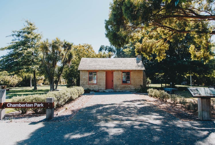 A little house in Chamberlain Park in North Canterbury.