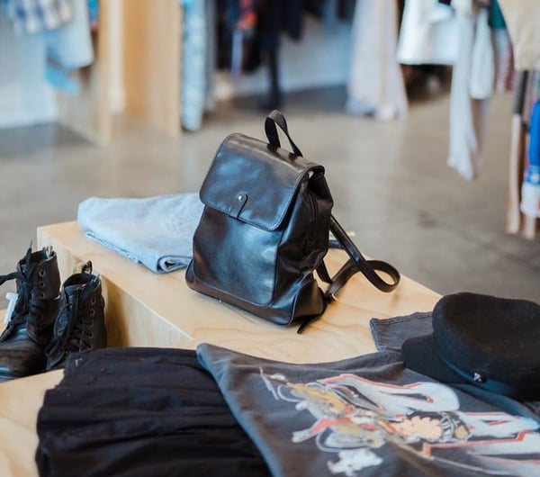vintage handbag and clothing