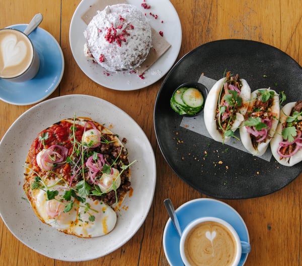 Birdseye view of brunch from Tees Street.