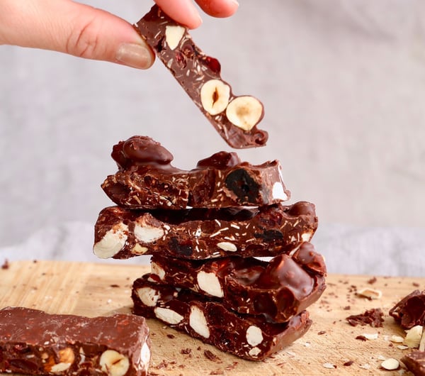 A stack of Bennetto chocolate.