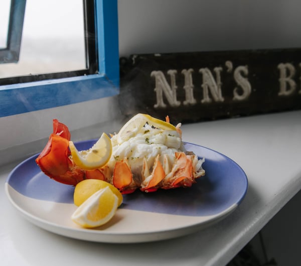 Cooked crayfish on a plate.