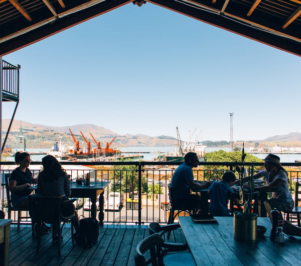 Lyttelton Coffee Co. balcony.