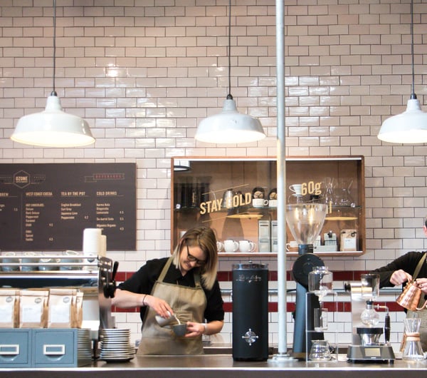 Baristas making coffee at Ozone Coffee Roasters.