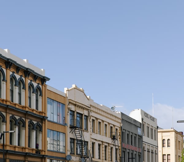 Buildings in the Warehouse Precinct in Dunedin.