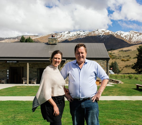Desiree and Ash outside Cardrona Distillery.
