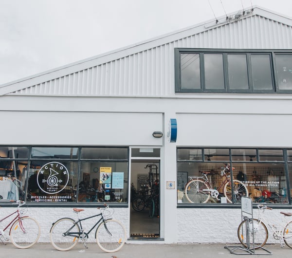The building which is home to Action Bicycle Club in Christchurch.