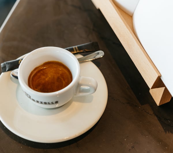 Coffee in a cup.