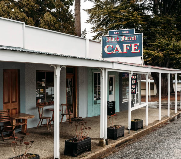 The exterior of Black Forest Cafe Naseby Central Otago.