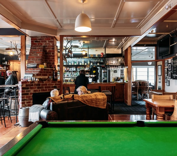 A pool table inside Blacks Hotel Central Otago.