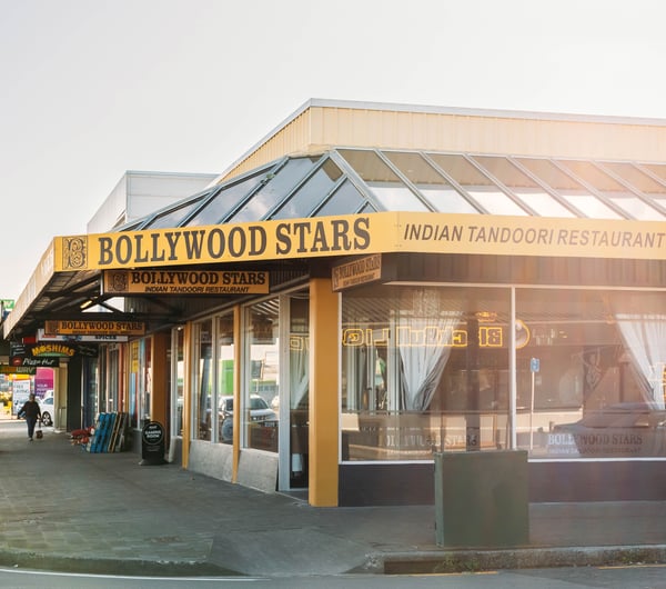 The exterior of Bollywood Indian Restaurant in Gisborne.