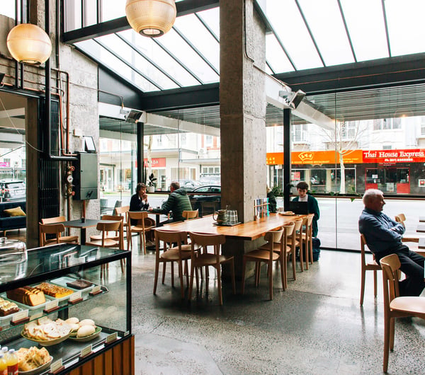 Seating area at Cafe Kopi.