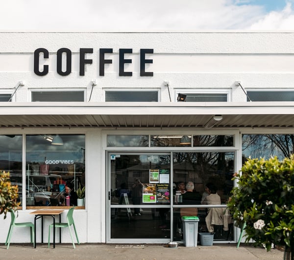 The exterior view of Coffee on Ascot.