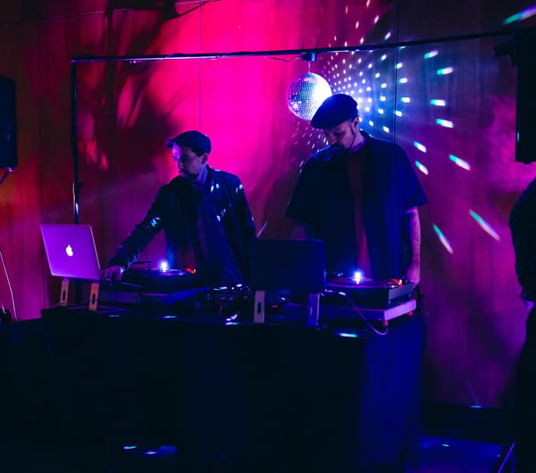 Live DJs playing at Evil Genius.