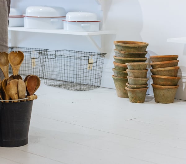 Homewares on floor.