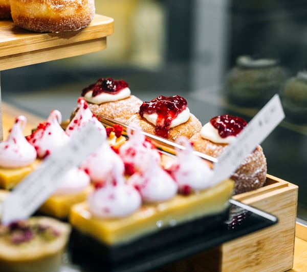 Sweet treats on display at Gather Foodhouse, Hamilton.