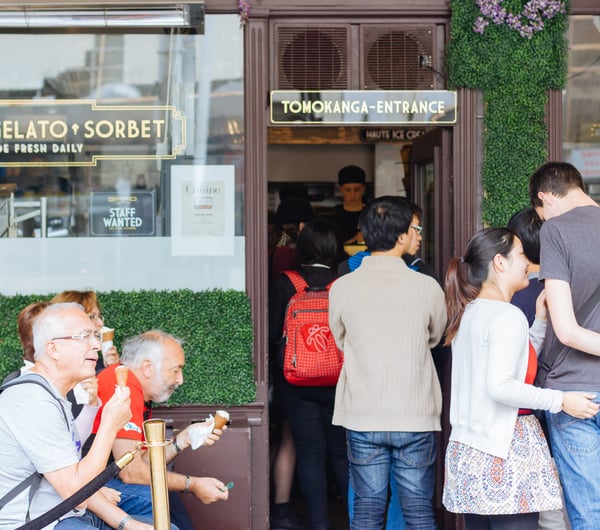 People lining up for gelato.