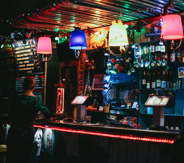 People hanging out at the bar.