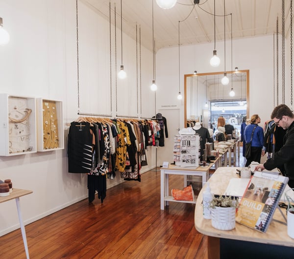 Inside the store.