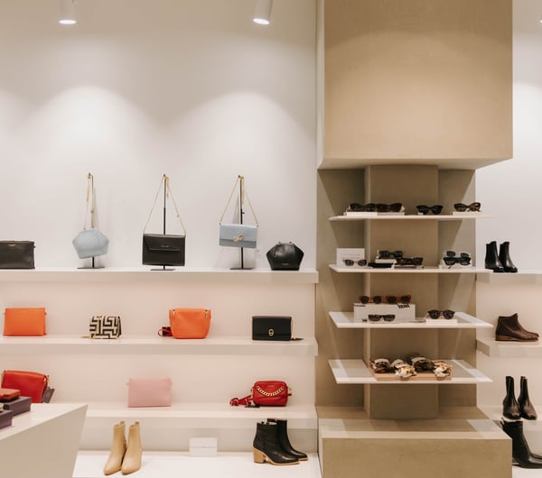 Shoes and bags on display at Head Over Heels in Christchurch.