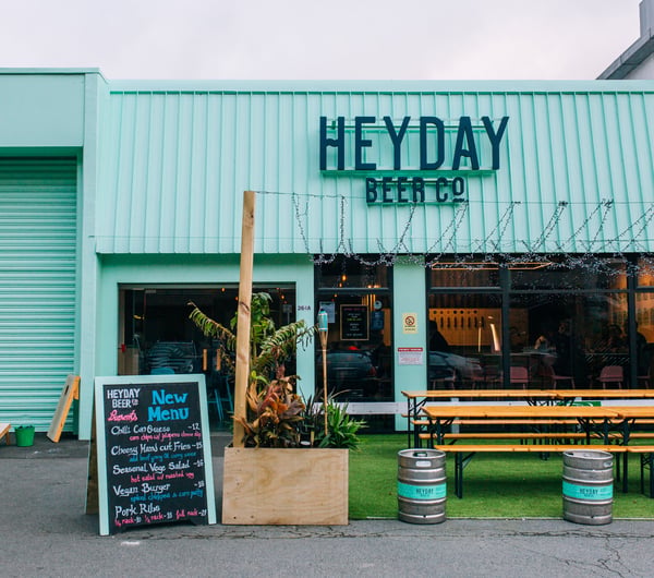 Outdoor courtyard at Heyday, Wellington.