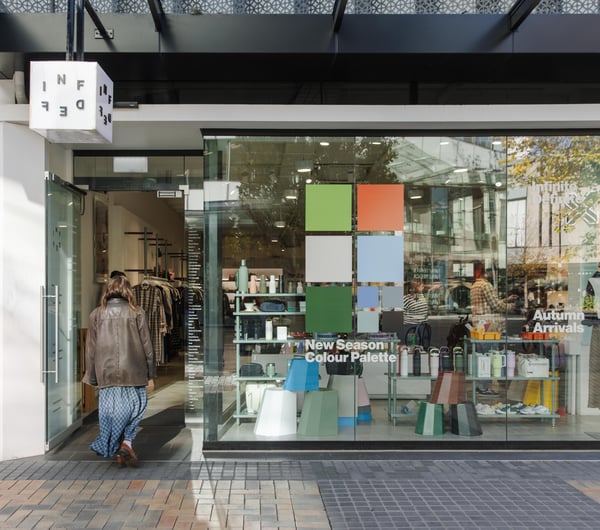 Infinite Definite shopfront in Christchurch.