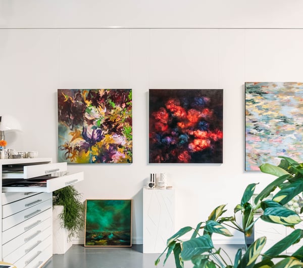 Inside a gallery.