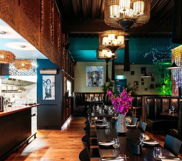 The colourful interior of Macau restaurant in Tauranga.
