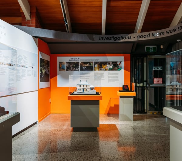 An exhibition inside New Zealand Police Museum.