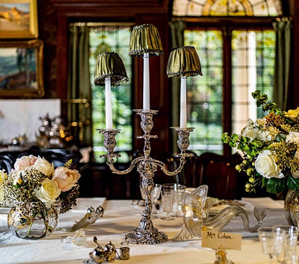 A table setting in the dining room.