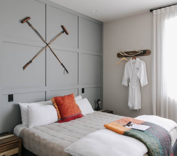 View of bedroom at Poshtel accommodation in Ōamaru.