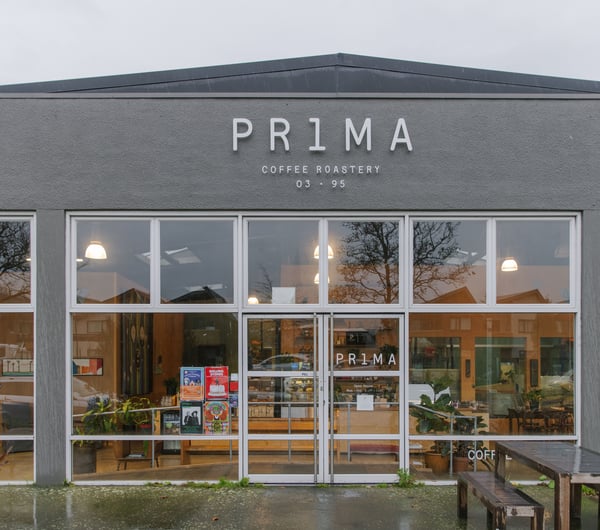 Exterior view of the Prima Roastery building.